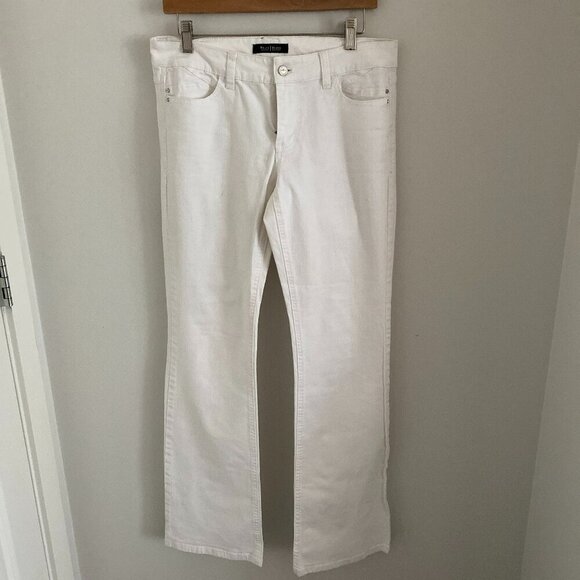 WHITE HOUSE BLACK MARKET WHITE DENIM CLASSICJEANS MEDIUM RISE STRAIGHT FIT SZ 6R - Picture 2 of 6